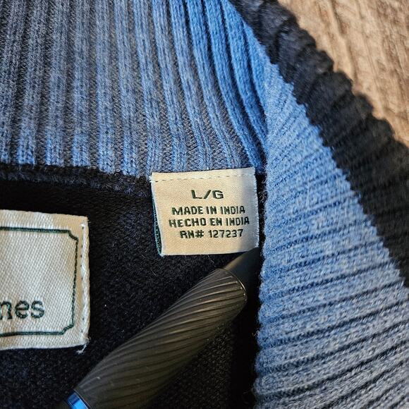 Southern Pines Sweater Vest Full Zip Golf Mens Size Large Pockets Knit Leather - Picture 11 of 13